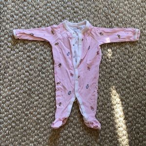 Ralph Lauren Pink bear footie. 3m.